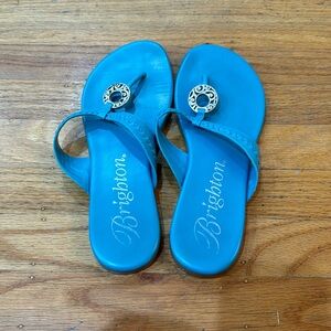 Brighton blue Ava sandals made in Brazil, worn once!